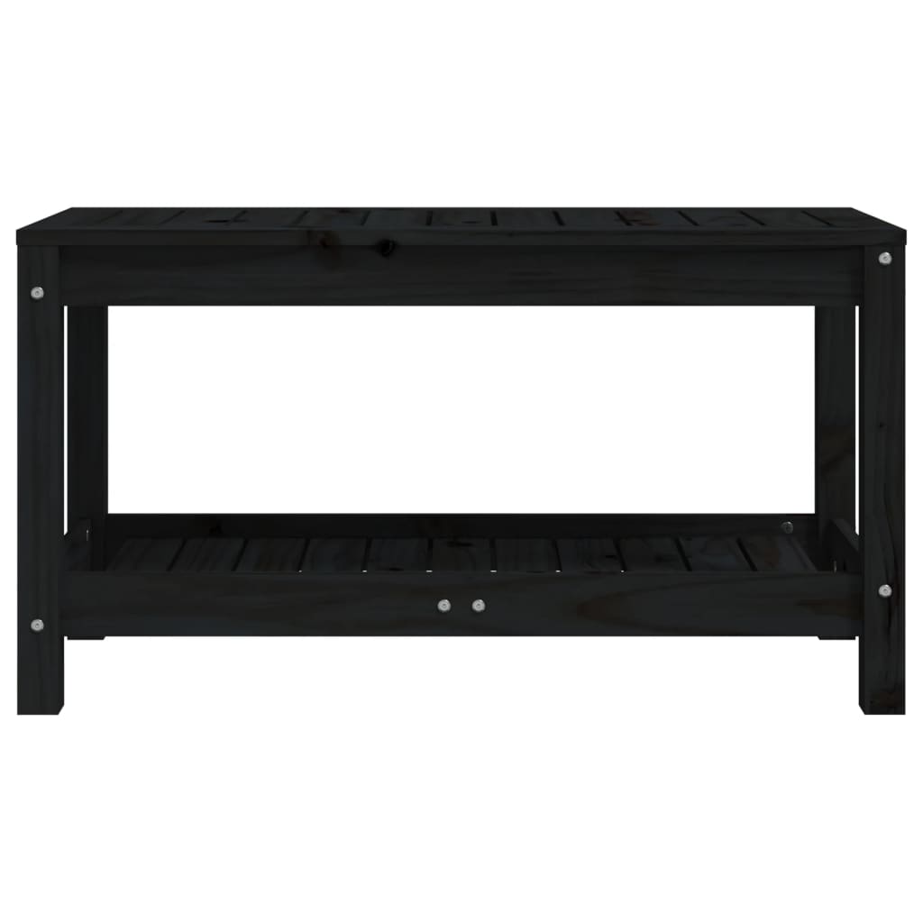 Hagebenk svart 82,5x35x45 cm heltre furu