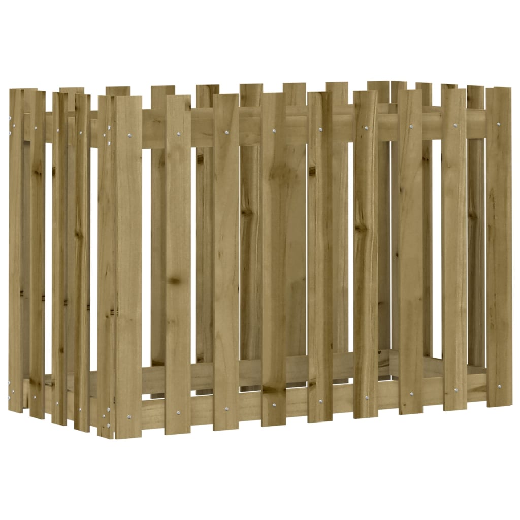 Høybed med gjerdedesign 100x50x70 cm impregnert furu