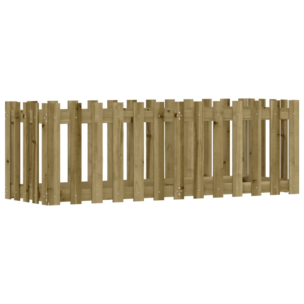 Høybed med gjerdedesign 150x50x50 cm impregnert furu