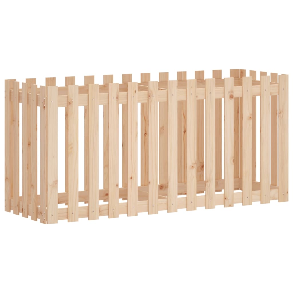 Høybed med gjerdedesign 150x50x70 cm heltre furu