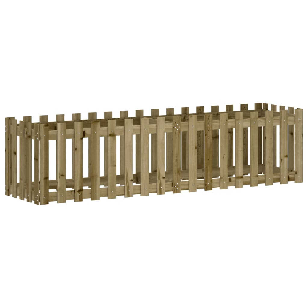 Høybed med gjerdedesign 200x50x50 cm impregnert furu