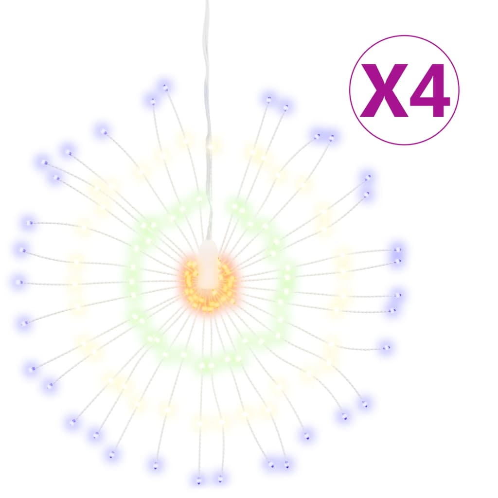 Julestjernelys 140 LED 4 stk flerfarget 17 cm