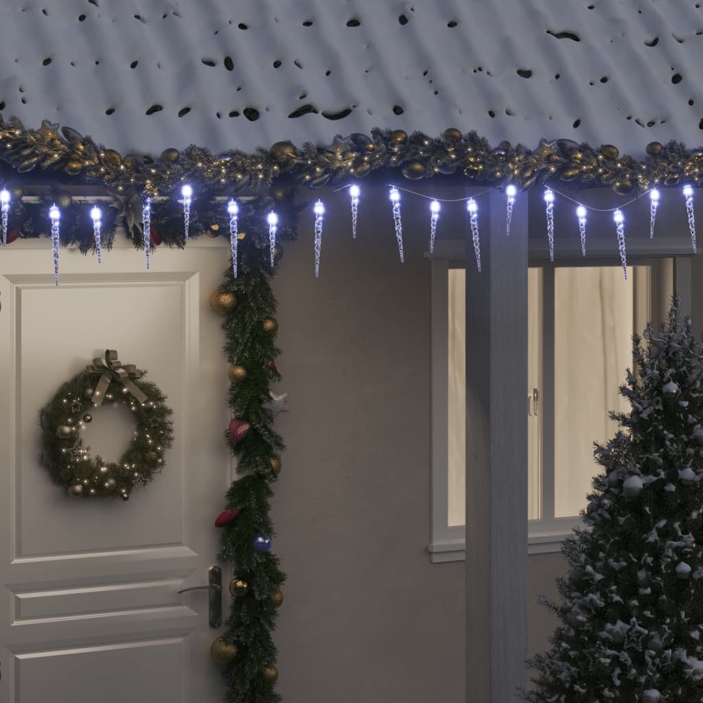 Istapplys til jul 200 LEDs varm hvit 20 m akryl PVC