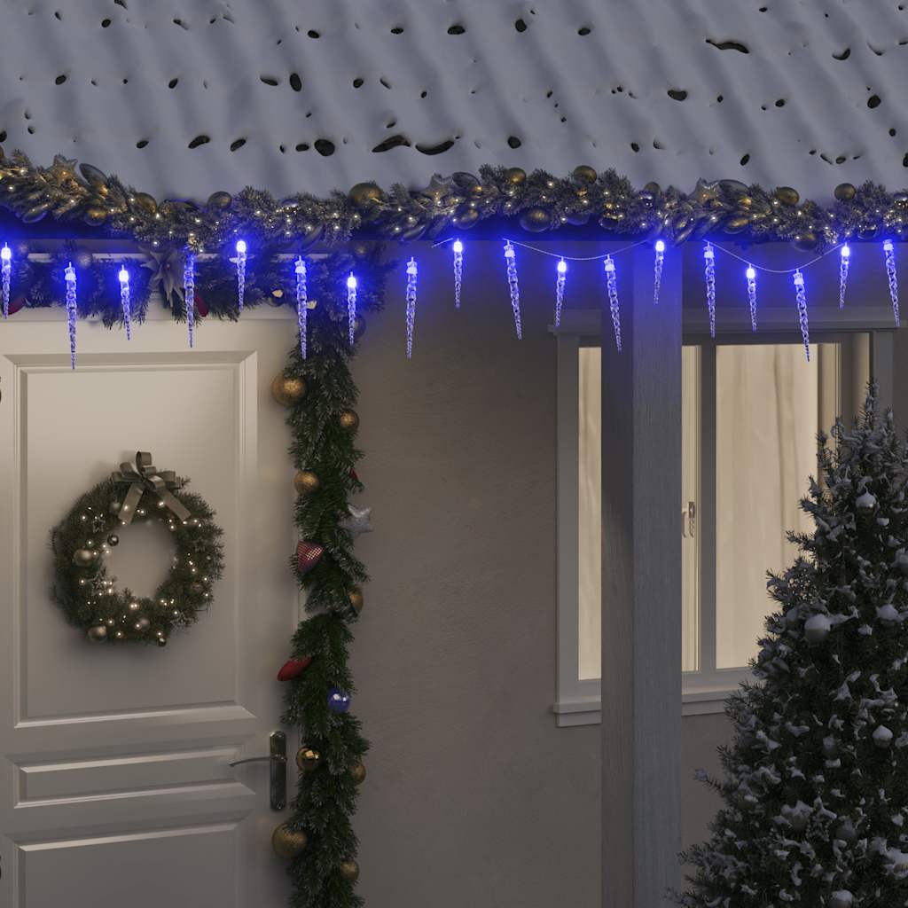 Istapplys til jul 200 LEDs blå 20 m akryl PVC