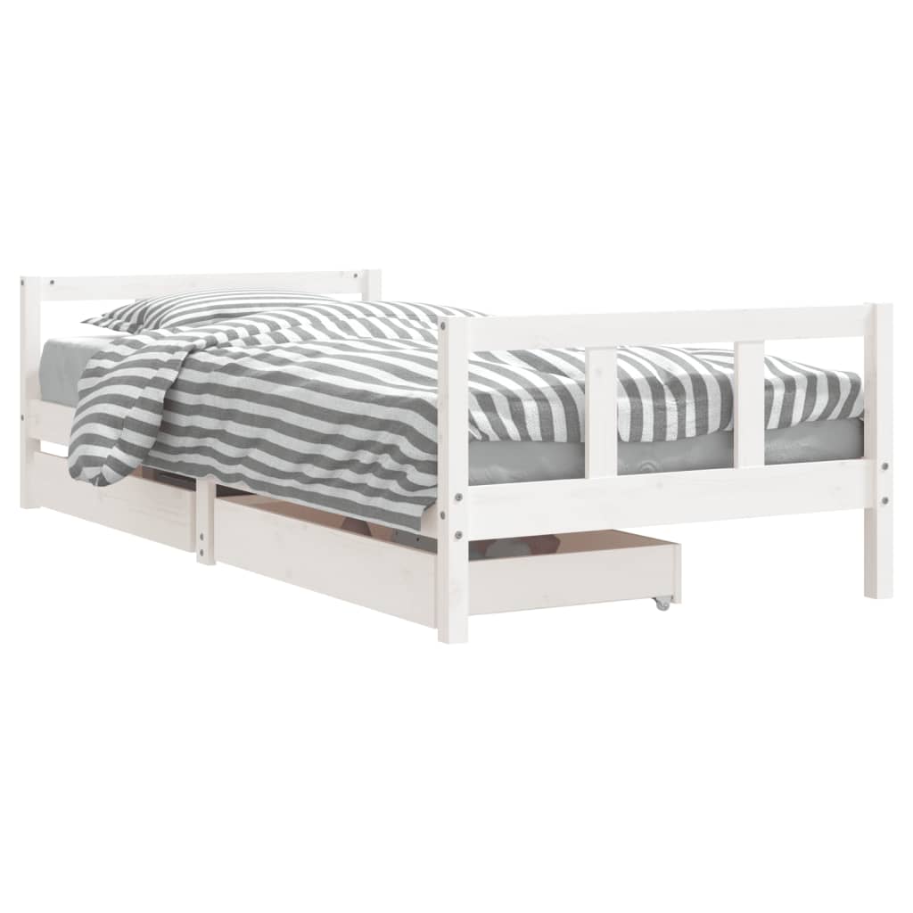 Barnesengeramme med skuffer svart 90x200 cm heltre furu