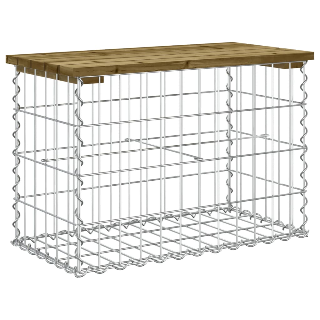 Hagebenk gabiondesign 63x31,5x42 cm impregnert furu