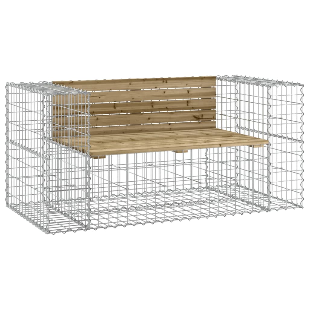 Hagebenk gabiondesign 143x71x65,5 cm impregnert furu