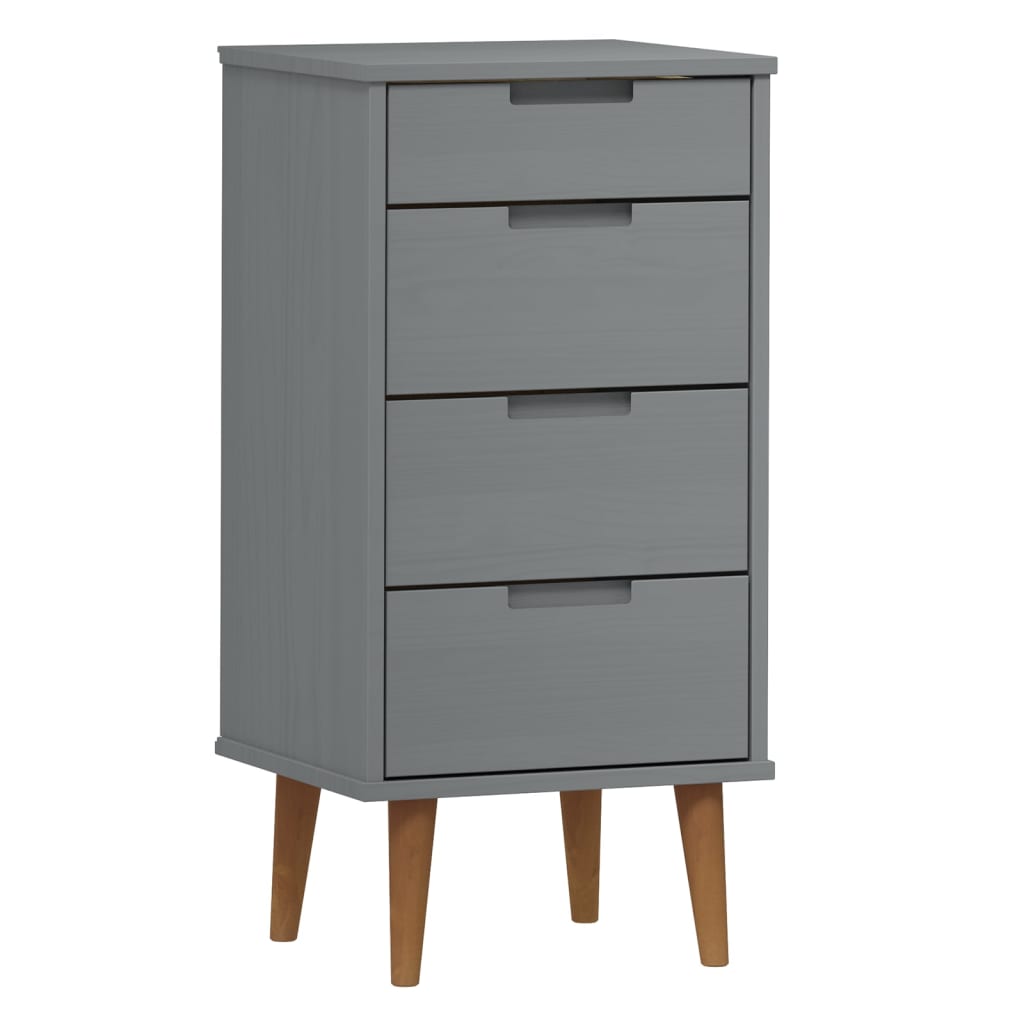Kommode MOLDE grå 40x35x82 cm heltre furu