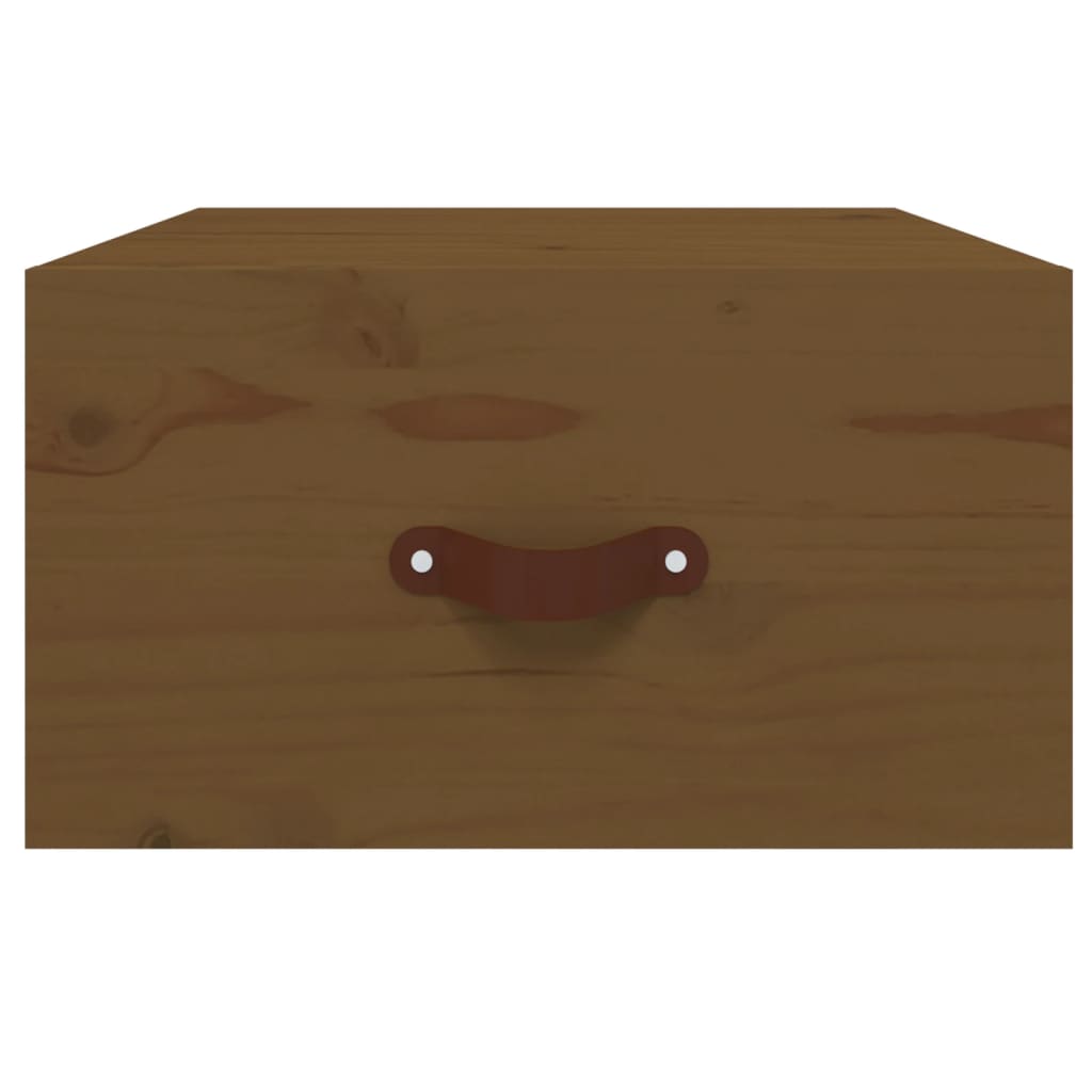 Veggmontert nattbord honningbrun 40x29,5x22 cm