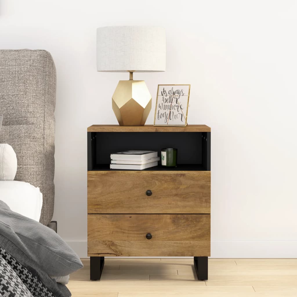 Nattbord 50x33x62 cm heltre mango og konstruert tre