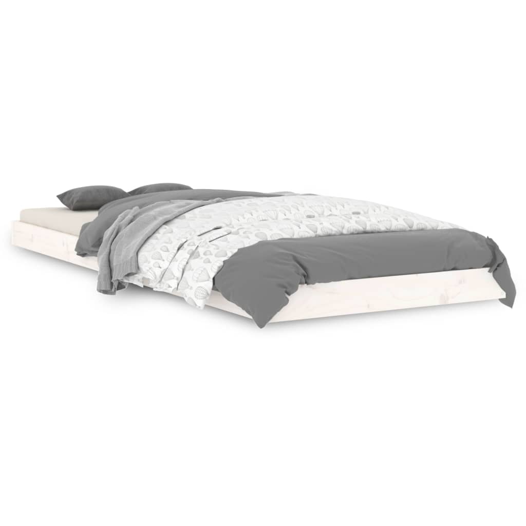 Sengeramme hvit 75x190 cm Small Single heltre furu
