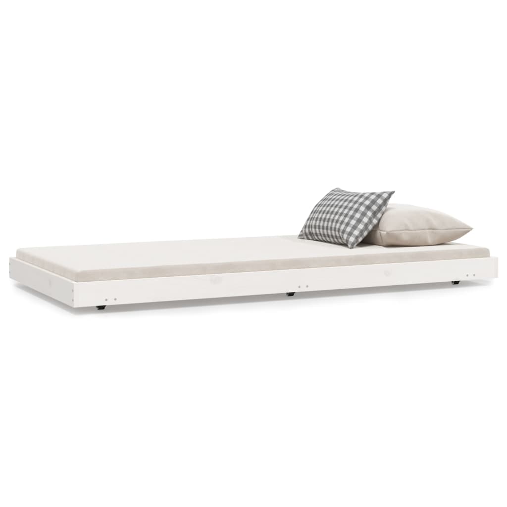 Sengeramme hvit 75x190 cm heltre furu
