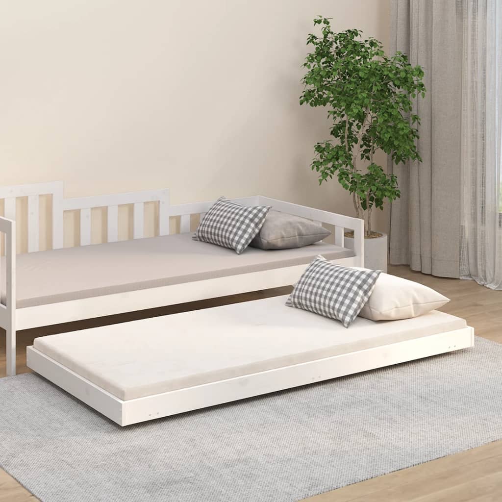 Sengeramme hvit 75x190 cm heltre furu