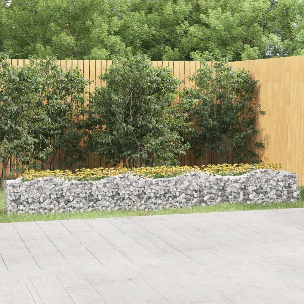 Buet gabion høybed 400x50x50 cm galvanisert jern