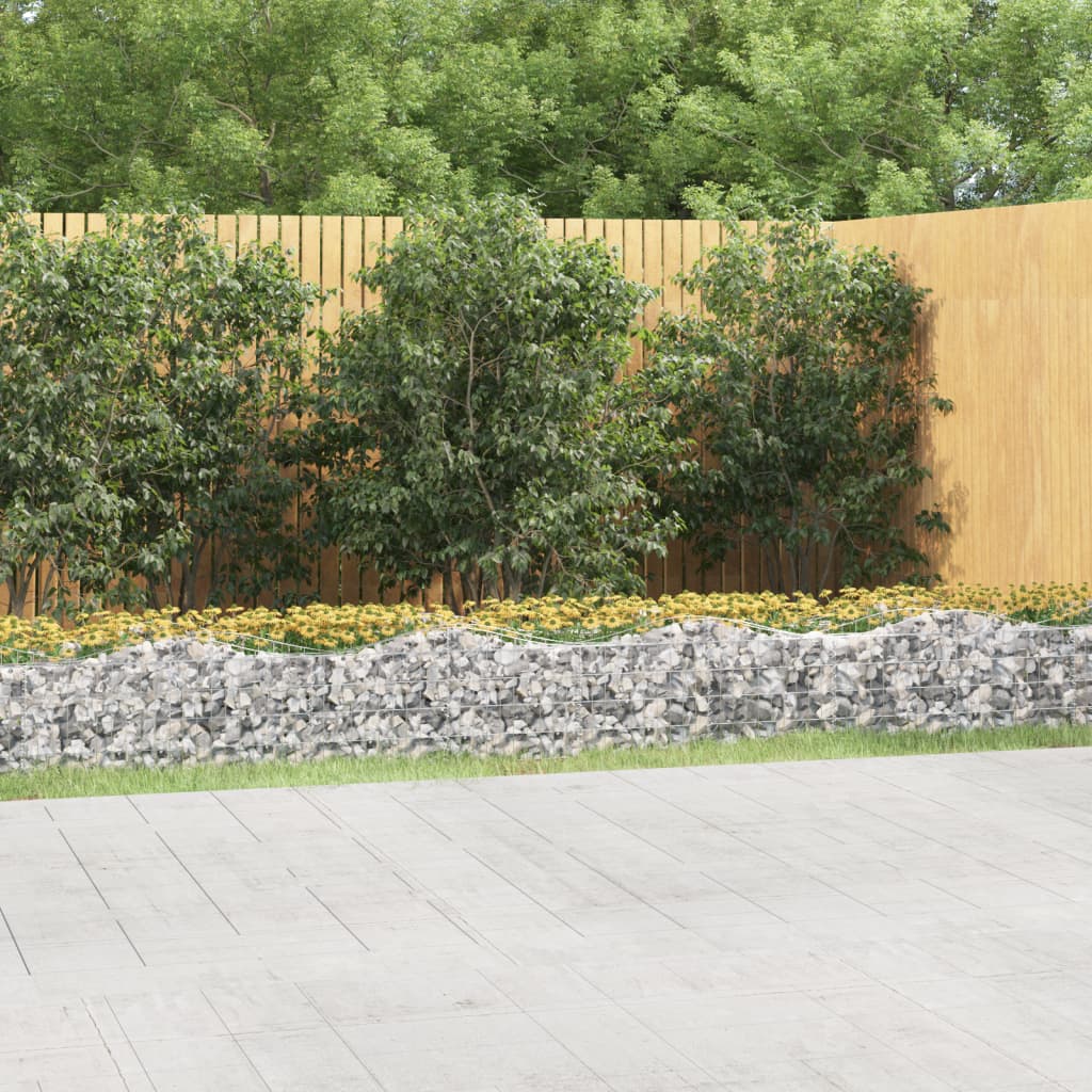 Buet gabion høybed 600x50x50 cm galvanisert jern