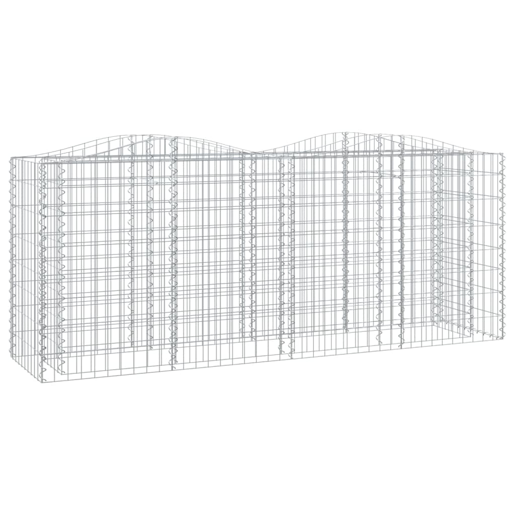 Buet gabion høybed 200x50x100 cm galvanisert jern