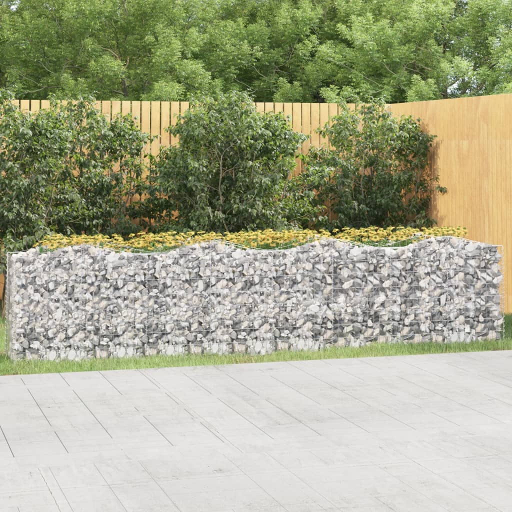 Buet gabion høybed 400x50x100 cm galvanisert jern