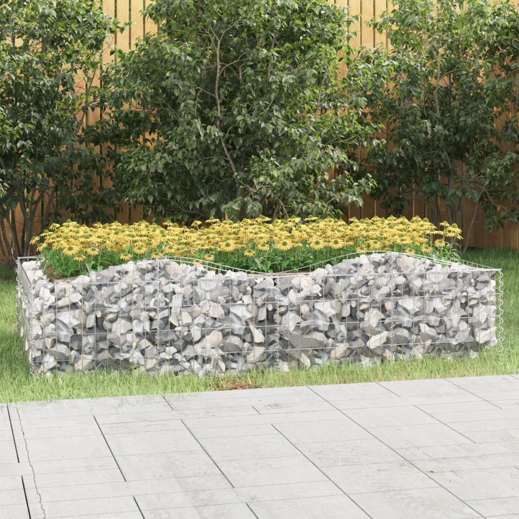 Buet gabion høybed 200x100x50 cm galvanisert jern