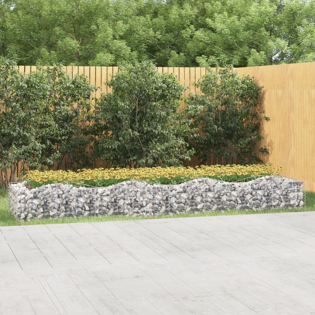 Buet gabion høybed 400x100x50 cm galvanisert jern
