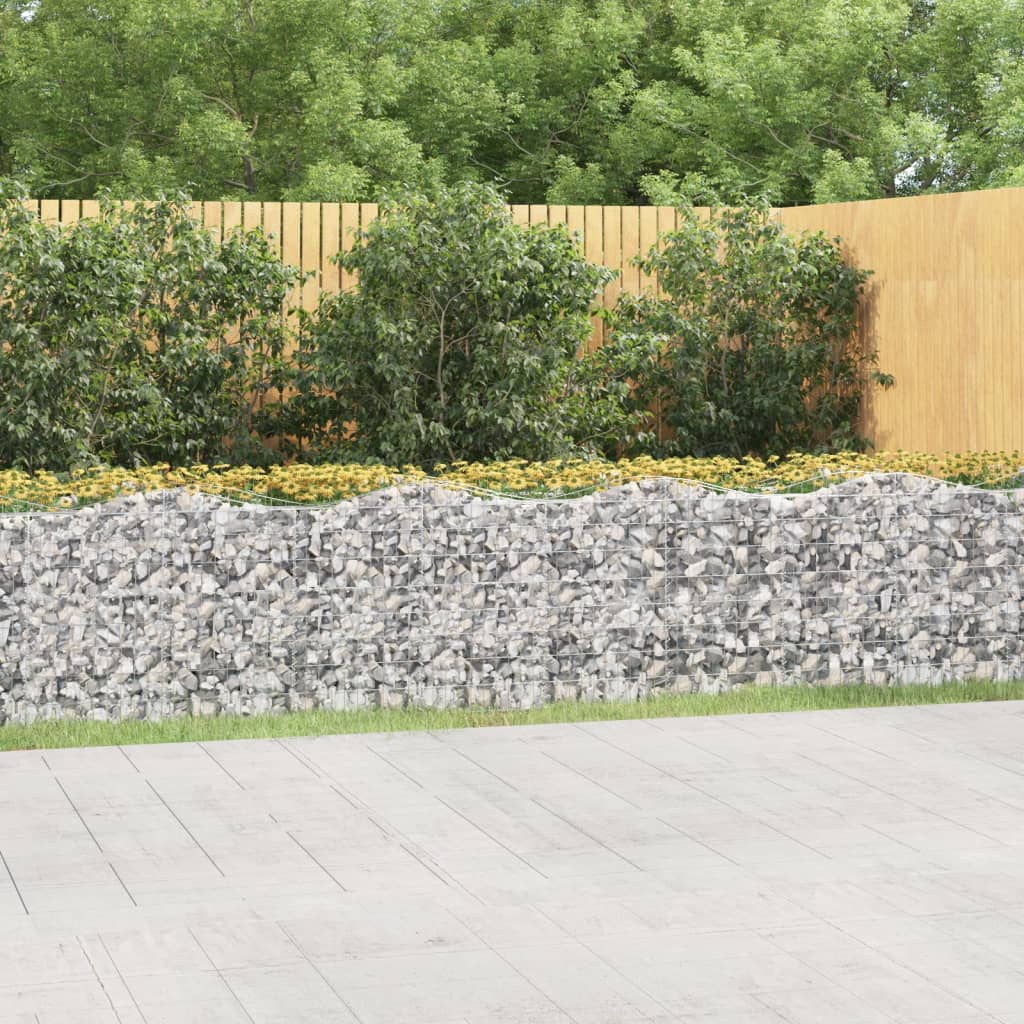 Buet gabion høybed 800x100x100 cm galvanisert jern