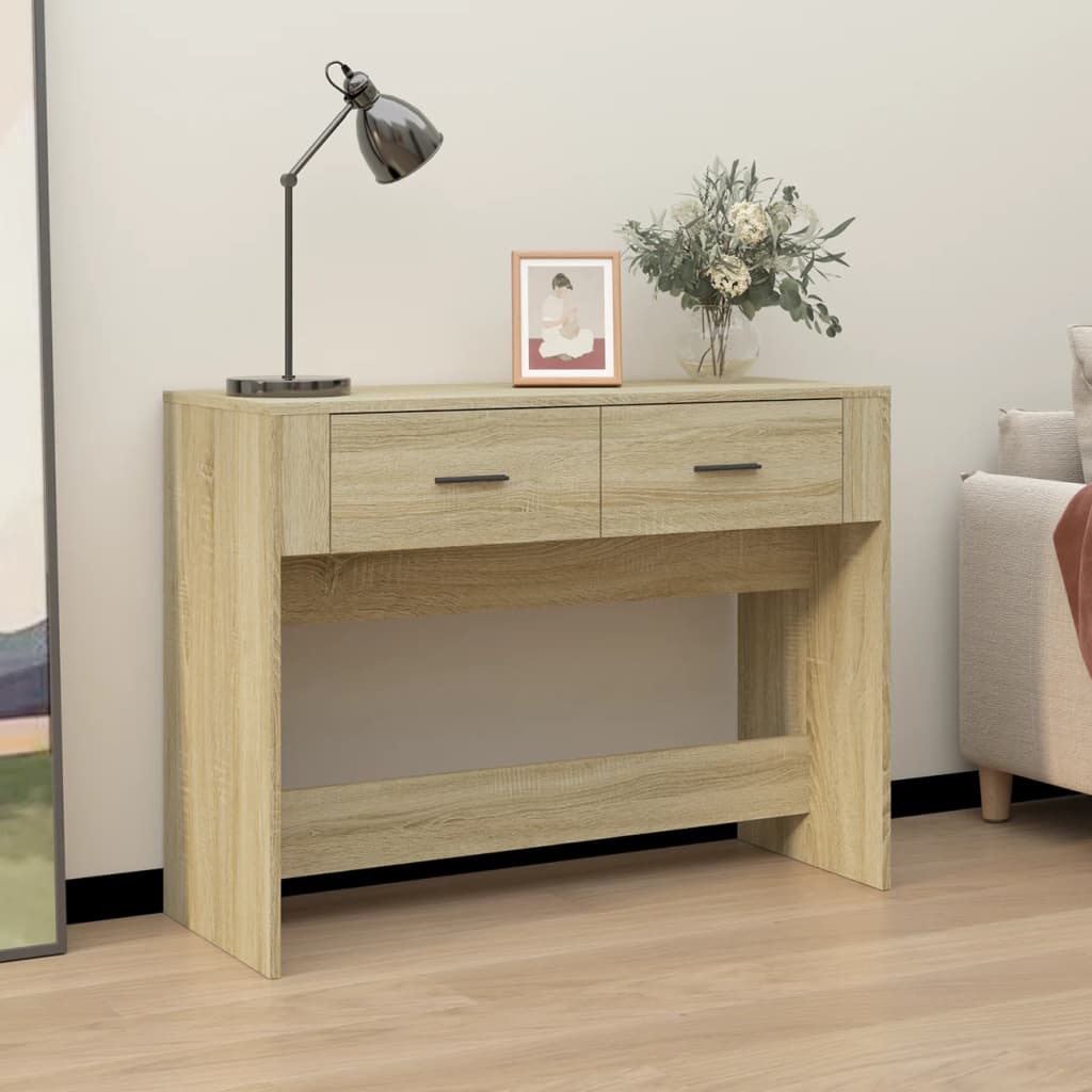 Konsollbord sonoma eik 100x39x75 cm konstruert tre