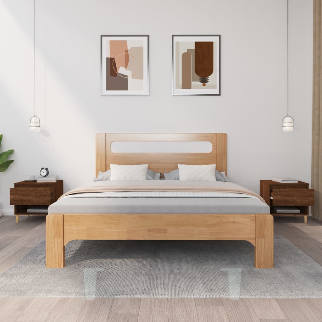 Nattbord 2 stk brun eik 50x46x50 cm konstruert tre