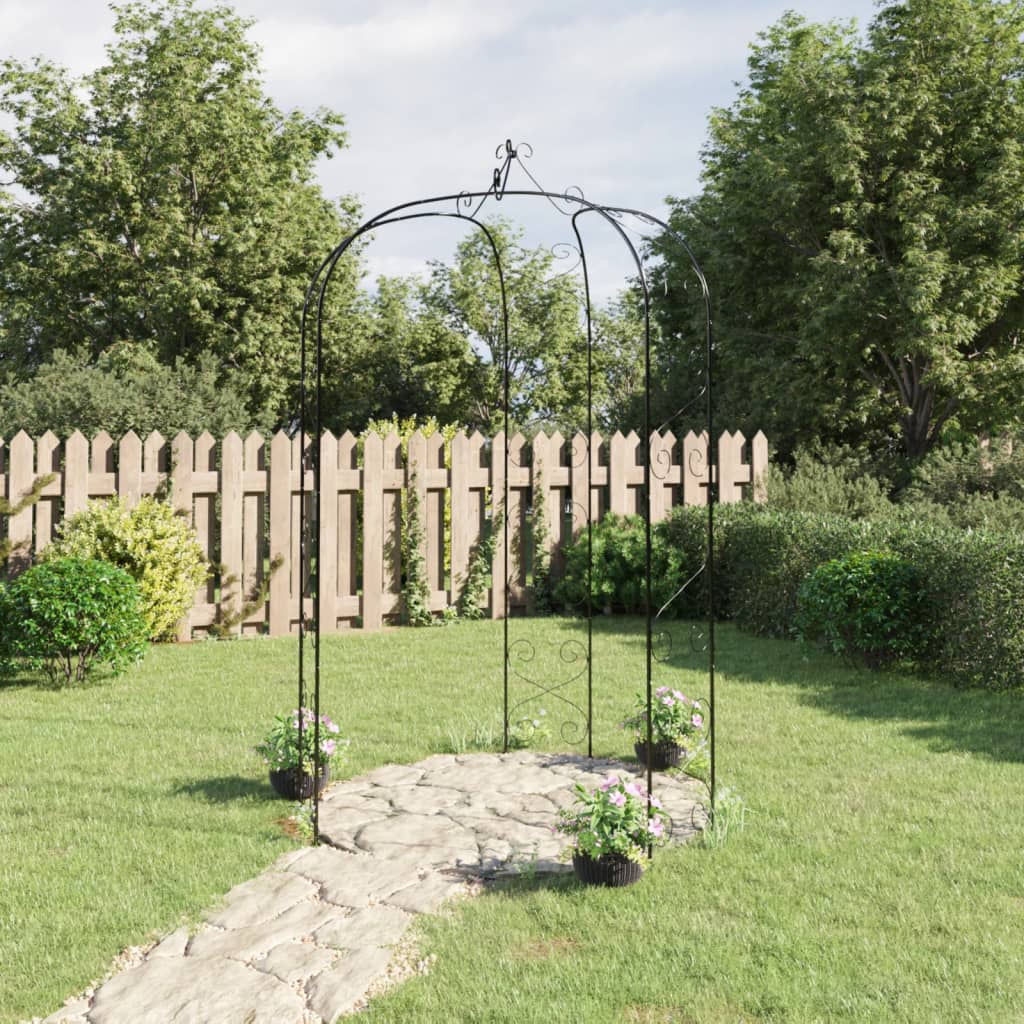Hagebue svart Ø180x255 cm stål