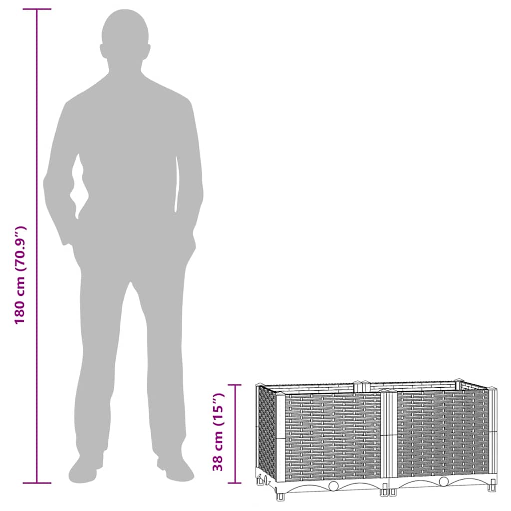 Høybed 80x40x38 cm polypropylen