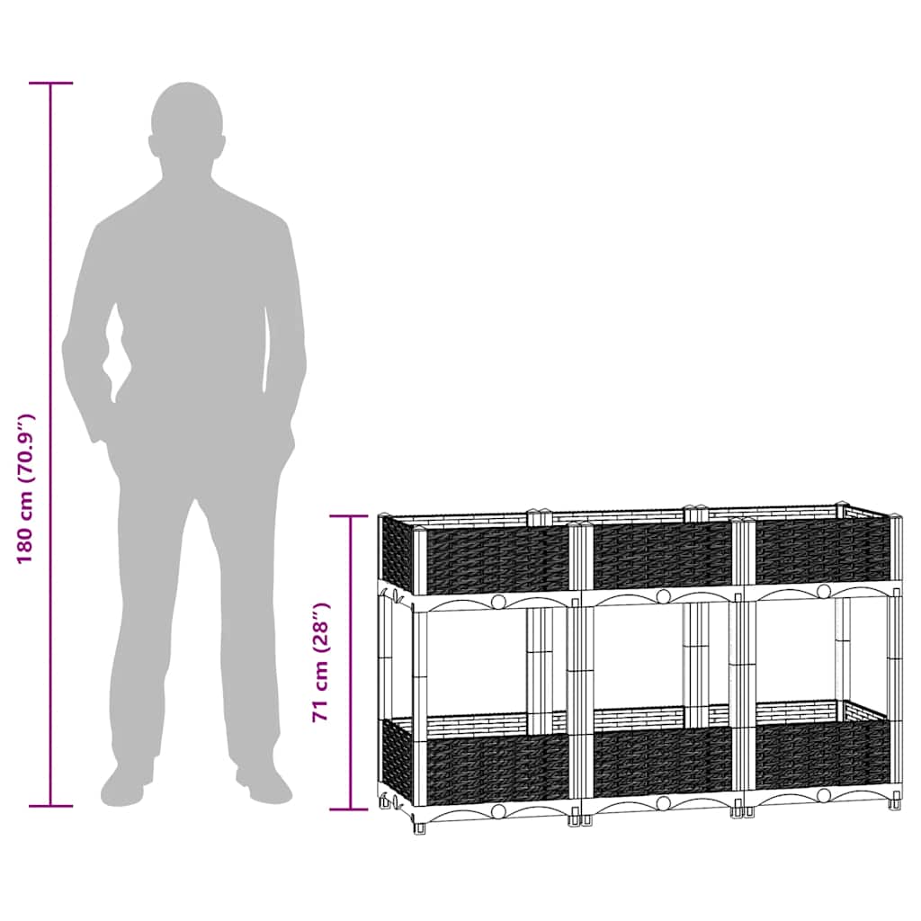 Høybed 120x40x71 cm polypropylen