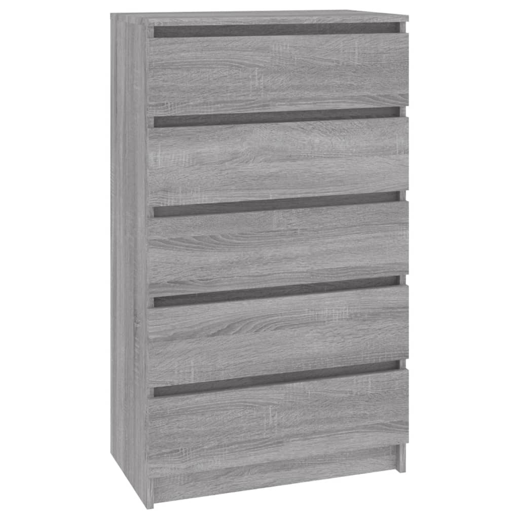 Kommode grå sonoma 60x36x103 cm konstruert tre