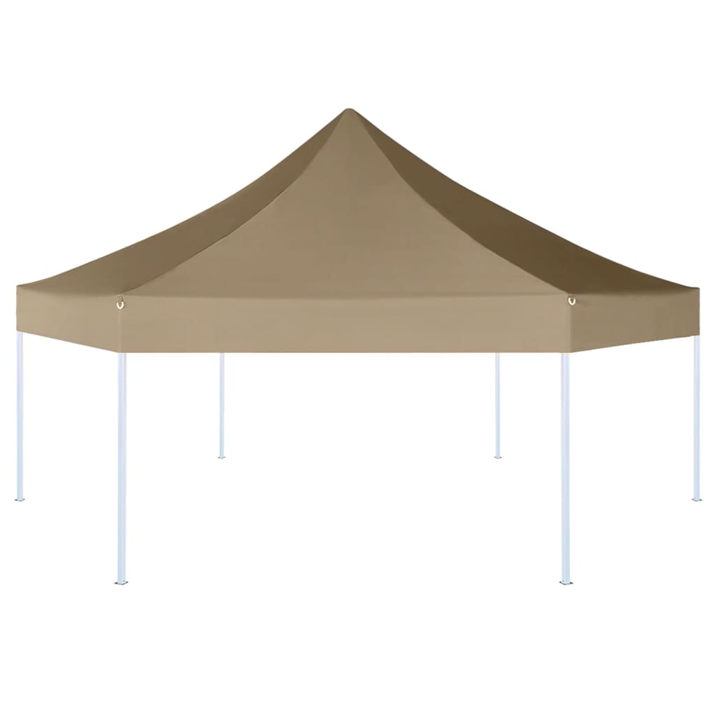 Popup partytelt sammenleggbart sekskantet gråbrun 220g/m²