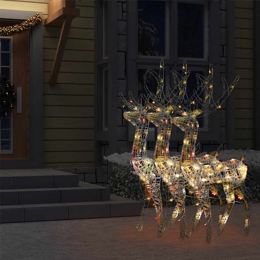 Reinsdyr julepynt 3 stk akryl 120 cm flerfarget