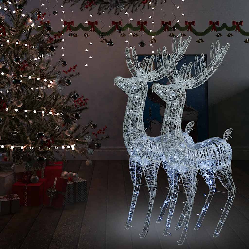 Julereinsdyr XXL akryl 250 LED 2 stk 180 cm kaldhvit