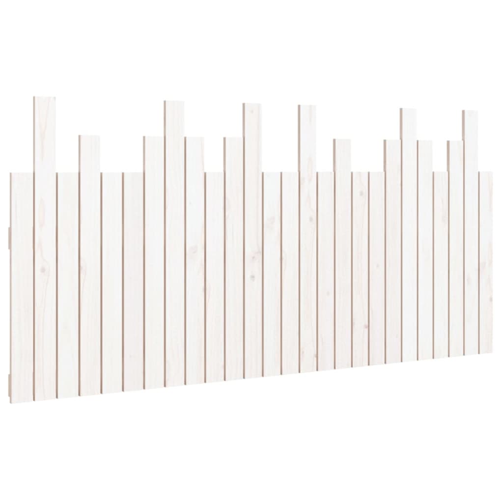 Veggmontert sengegavl hvit 166x3x80 cm heltre furu