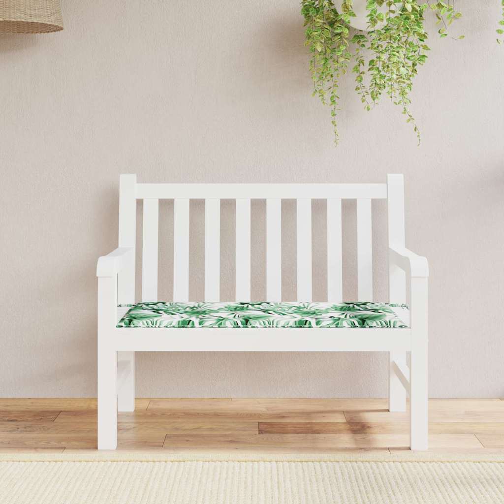 Hagebenkpute med bladtrykk, 100x50x4 cm, laget av Oxford-stoff