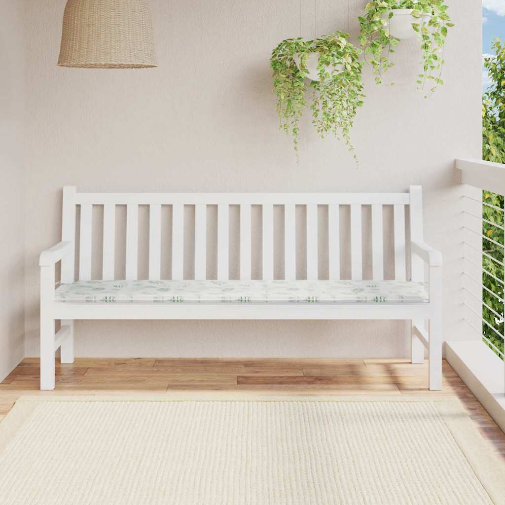 hagebenkpute med bladmønster - 180x50x4 cm, laget av Oxford-stoff