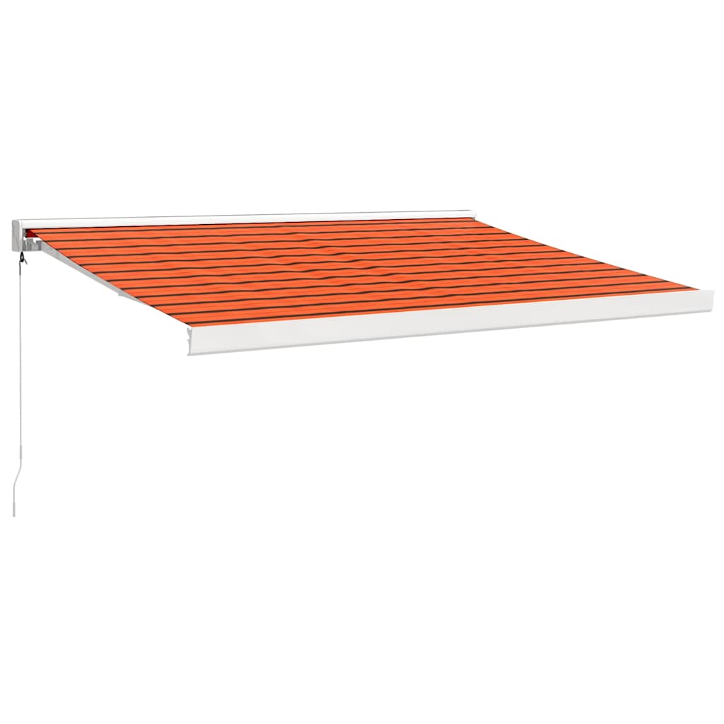 Uttrekkbar markise oransje og brun 3x2,5 m stoff og aluminium