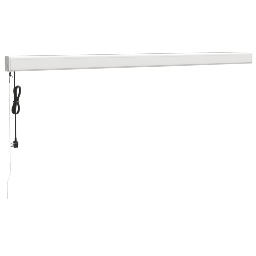 Uttrekkbar markise blå og hvit 4x3 m stoff og aluminium