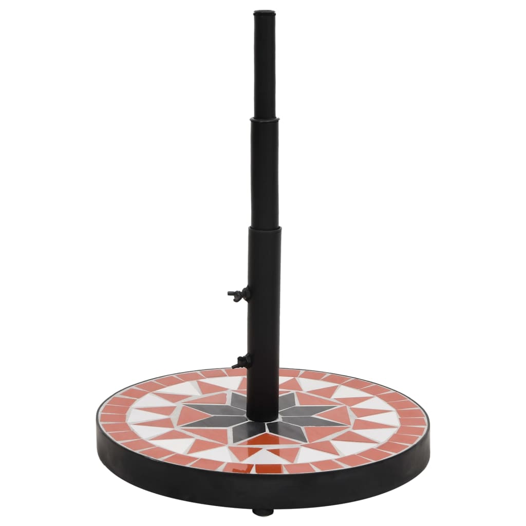 Parasollfot terrakotta og hvit rund 12 kg