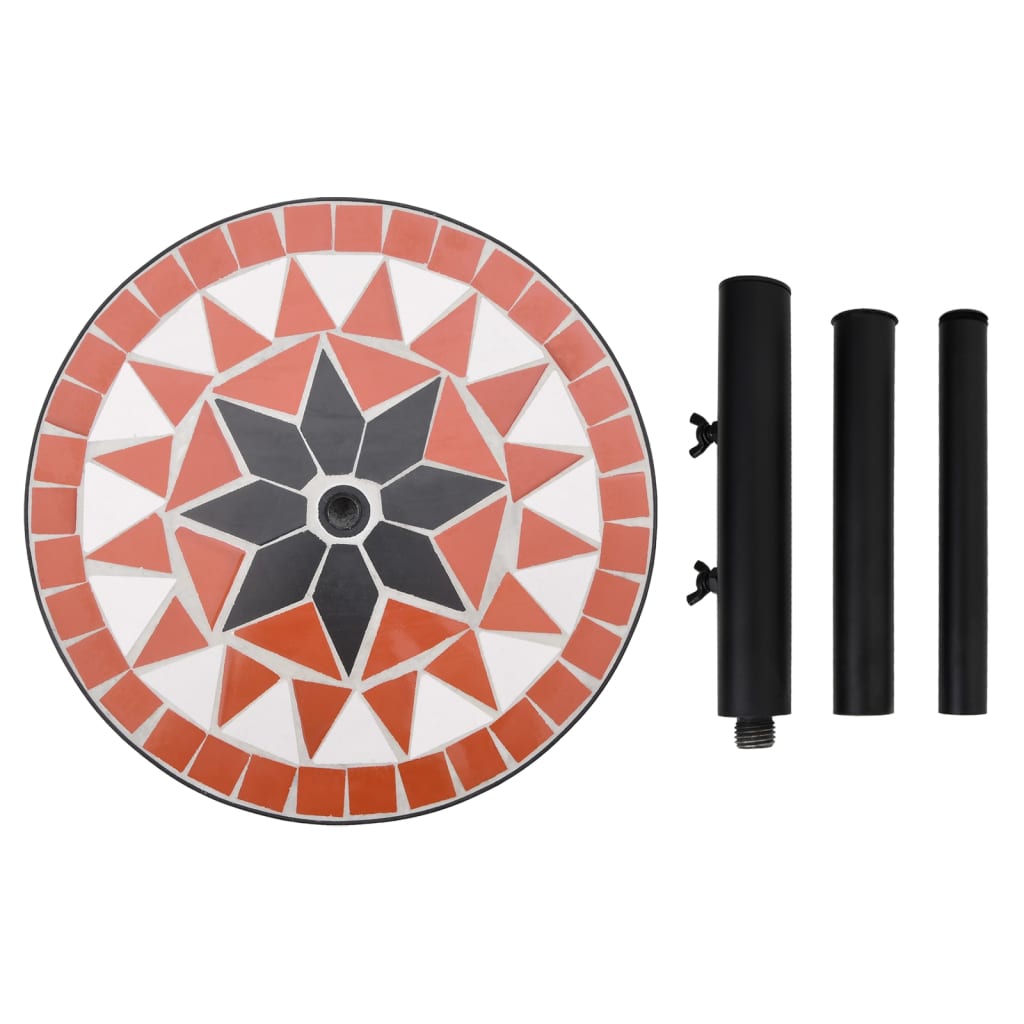 Parasollfot terrakotta og hvit rund 12 kg