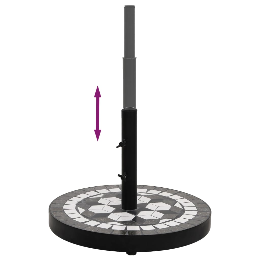 Parasollfot svart og hvit rund 12 kg