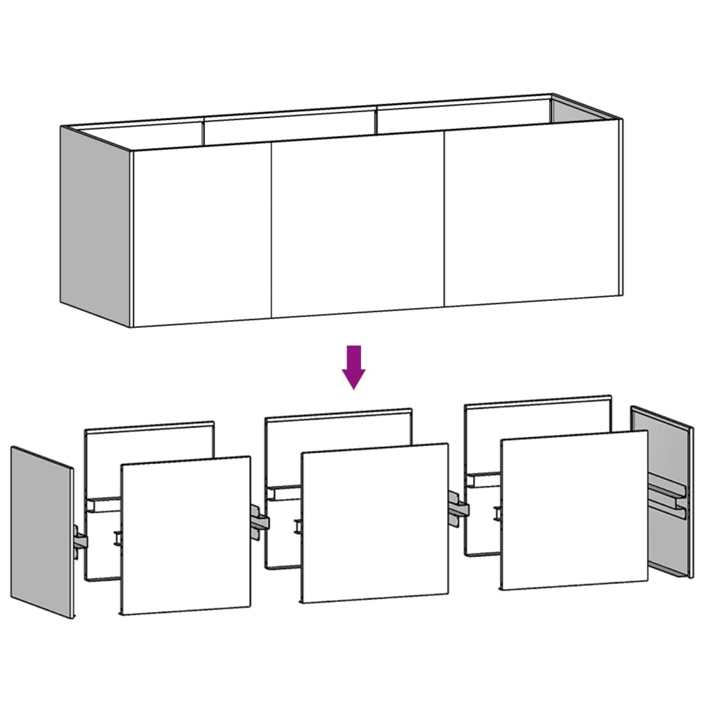 Høybed 120x40x40 cm cortenstål