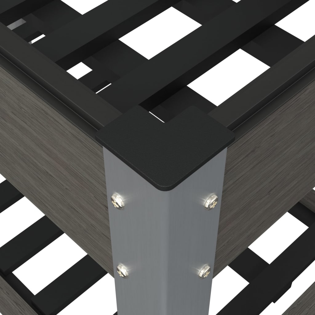 Høybed med hylle grå 175x50x75 cm WPC