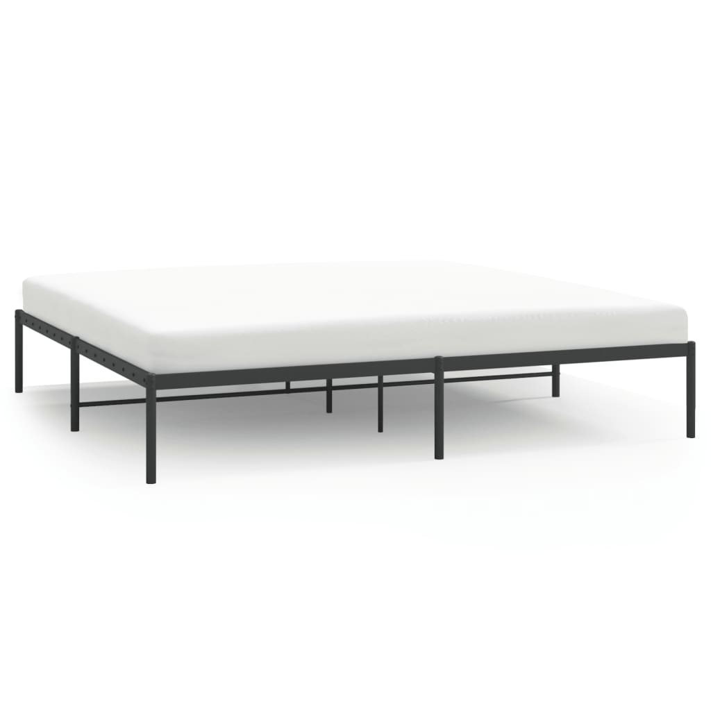 Sengeramme i metall svart 200x200 cm