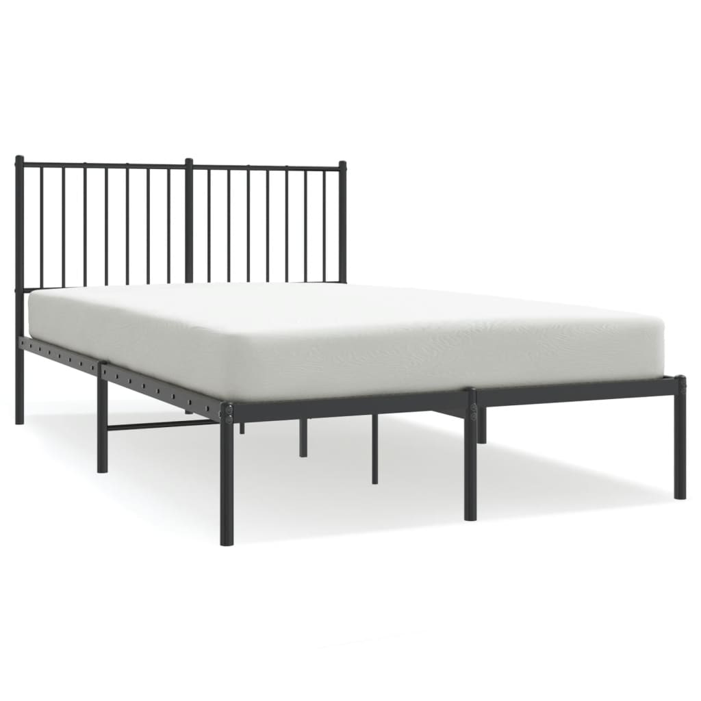 Sengeramme i metall med hodegavl svart 120x190 cm