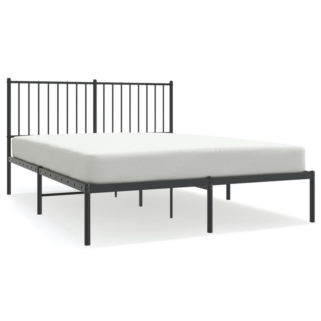Sengeramme i metall med hodegavl svart 140x190 cm