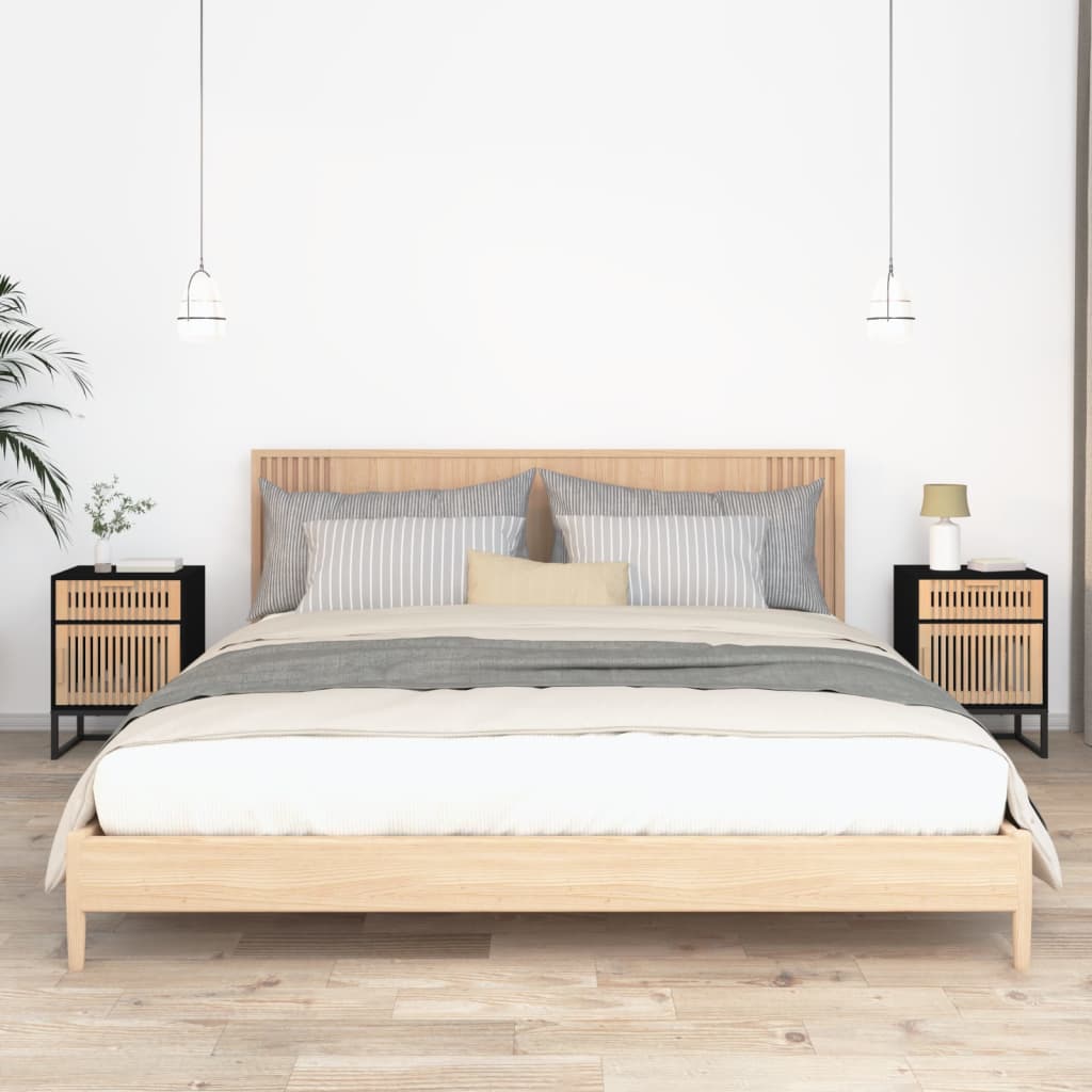 Nattbord 2 stk svart 40x30x55,5 cm konstruert tre og jern