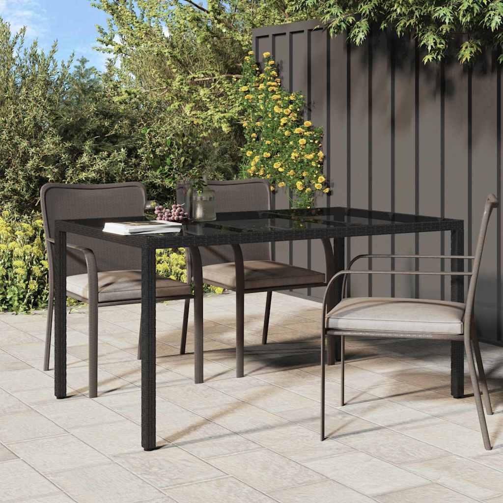 Hage middagbord Svart 150 x 90 x 75 cm Poly rattan