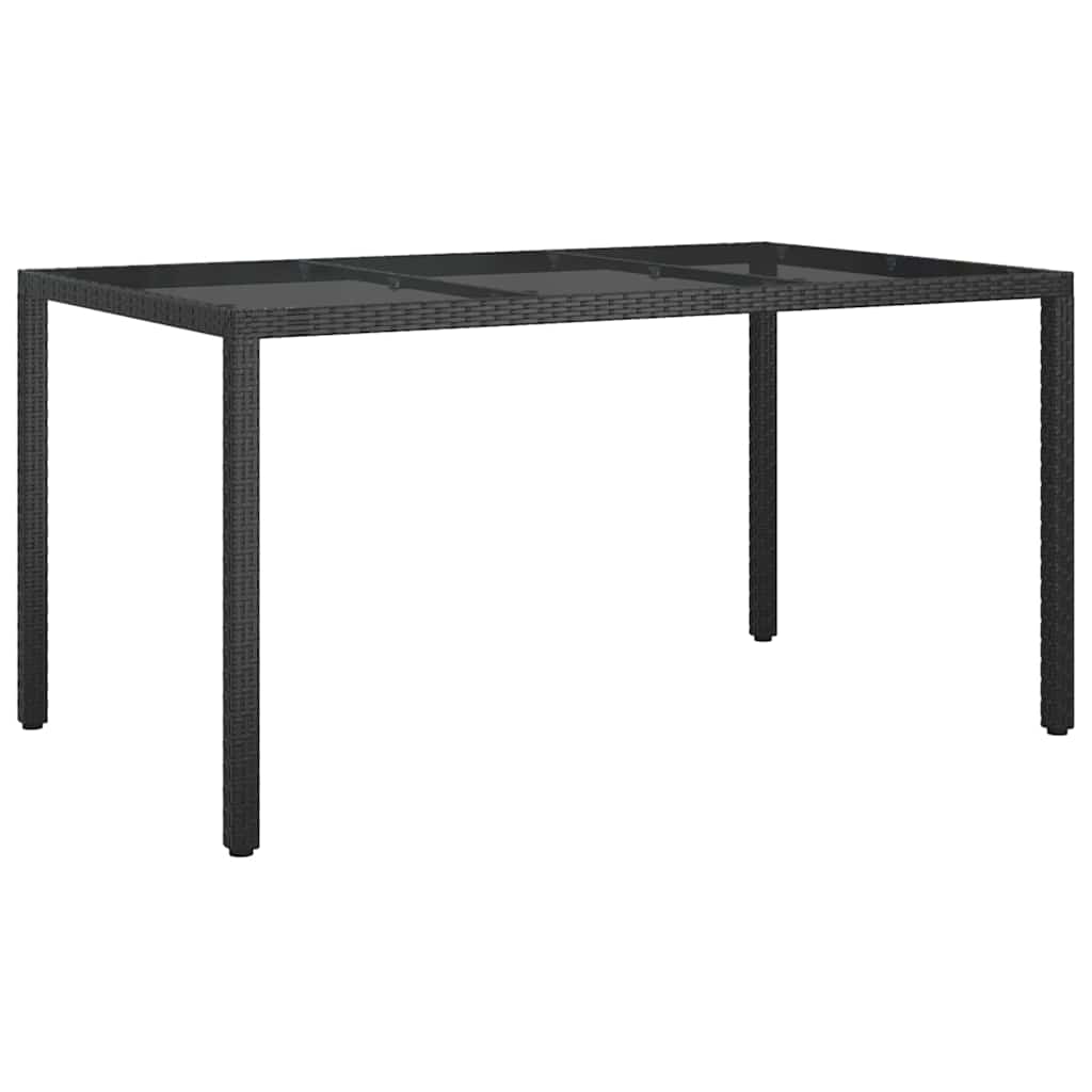 Hage middagbord Svart 150 x 90 x 75 cm Poly rattan