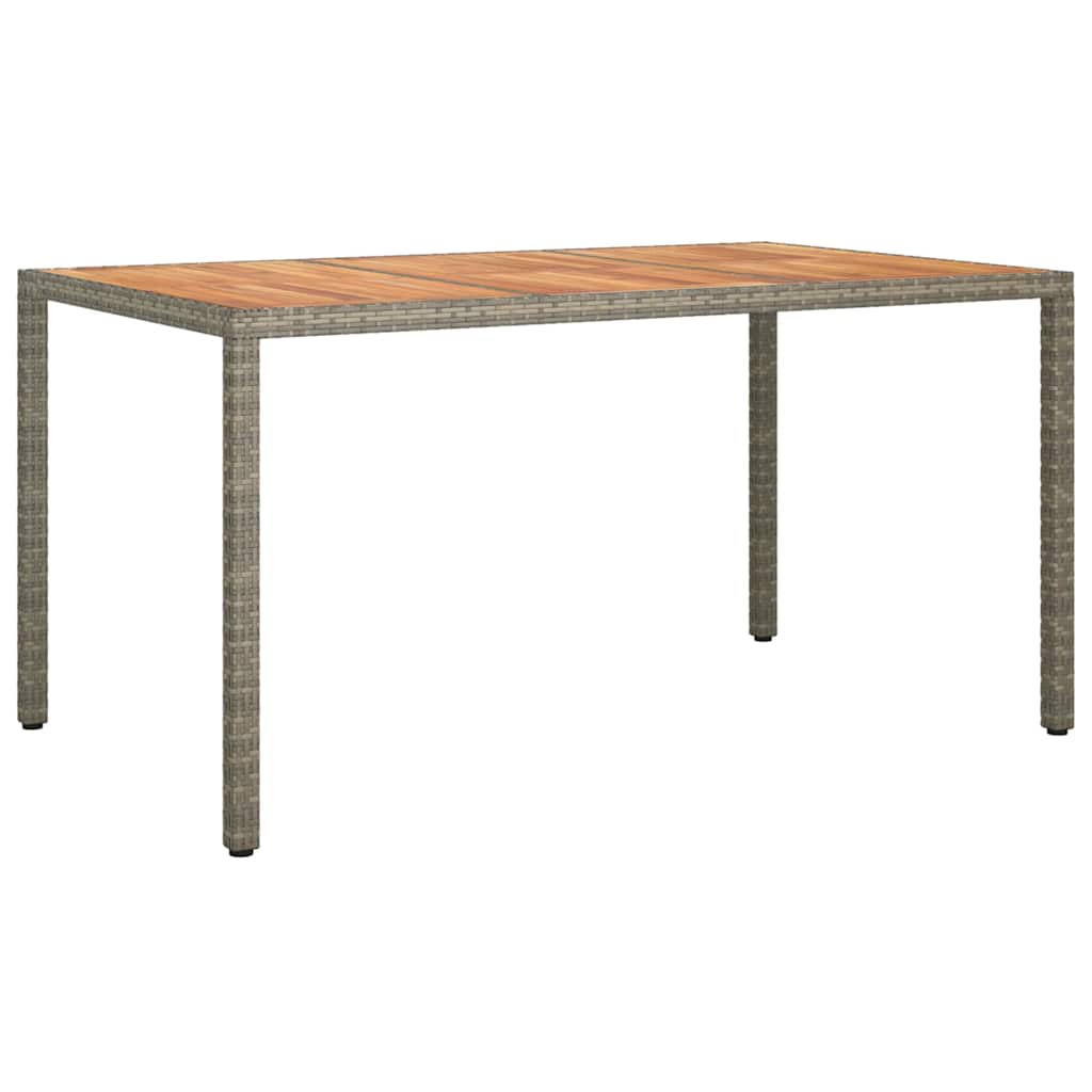 Hage middagbord Grå 150 x 90 x 75 cm Poly rattan
